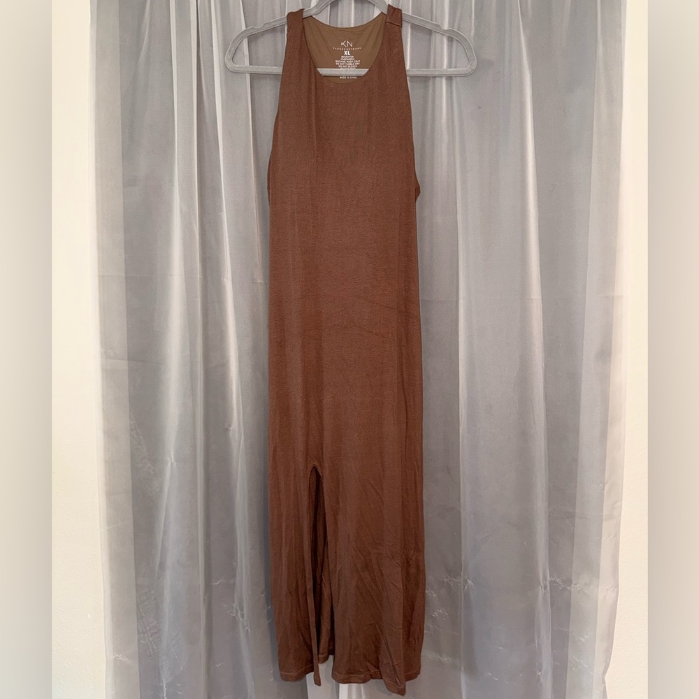 Klassy Network - Brown Sleeveless Midi Dress - Picture 4 of 4